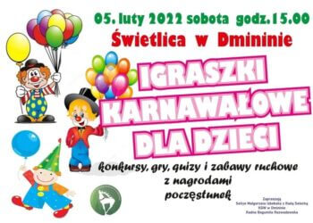 Igraszki karnawałowe dla dzieci w Dmininie.