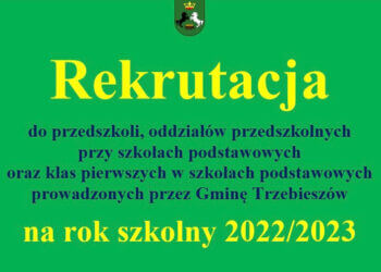 Gmina Trzebieszów prowadzi rekrutacje do przedszkoli, oraz oddziałów przedszkolnych.