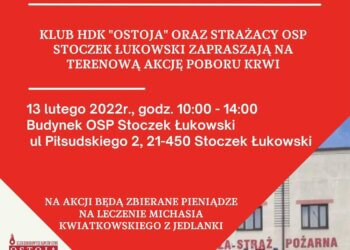 Oddaj krew w niedziele w Stoczku Łukowksim.