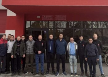 OSP Stanin z wizytacja nowej remizy.