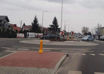 Zablokowana ul. Przemysłowa w Łukowie.