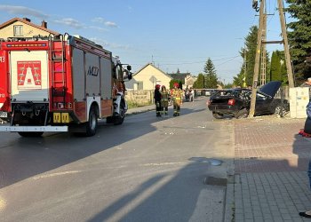 Wypadek na ul. Glinki w Łukowie.