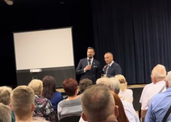 Rafał Piech lider partii Polska Jest Jedna gościł w Łukowie.