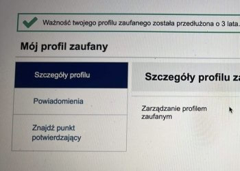 Przedłuż ważność profilu zaufanego! Profil zaufany wygasa 31 października.