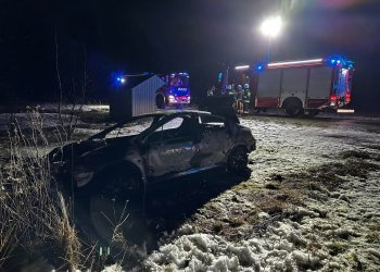W miejscowości Kolonia Dąbrowa, gm. Krzywda spłonął samochód.
