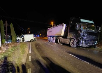 Wypadek w Zabielu gm. Stoczek Łukowski. Fot. OSP Stoczek Łukowski