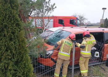 Wypadek w Dąbiu, jedna osoba poszkodowana.