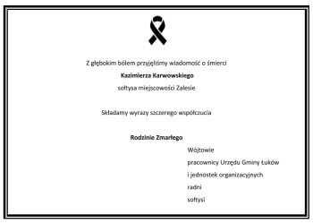 Zmarł Kazimierz Karwowski sołtys Zalesia.