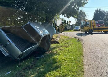 Wypadek w Siedliskach, jedna osoba poszkodowana.