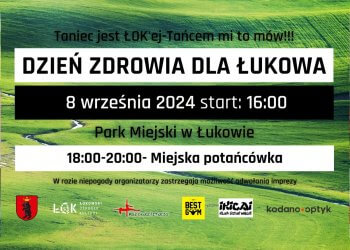 7 edycja dnia sportu i zdrowia w parku miejskim w Łukowie.