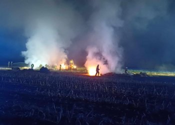 Późnym wieczorem doszło do pożaru słomy w Woli Okrzejskiej.