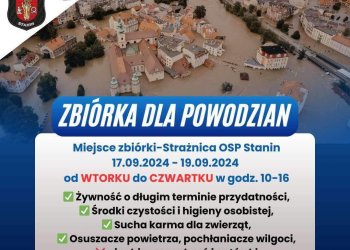 Zbiórka darów dla powodzian. OSP Stanin i KGW Wesołe Babki Plus pomagają potrzebującym.