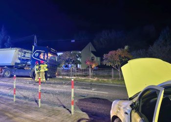 Zablokowana ul. Międzyrzecka na której doszło do zdarzenia.