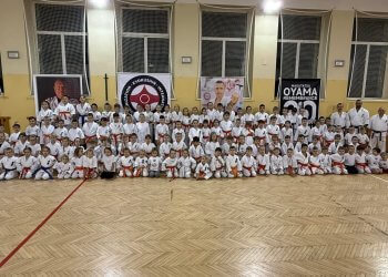 Egzamin na stopnie kyu w karate kyokushin w Łukowie.