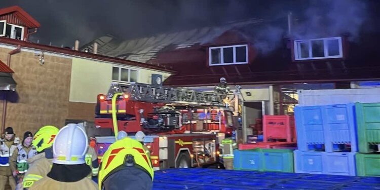 Pożar zakładów mięsnych w Starych Kobiałkach