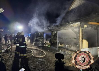 Pożar budynku gospodarczego na ul. Bartniej w Łukowie.
