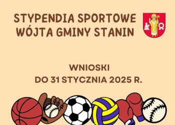 Stypendia sportowe w gminie Stanin – termin składania do 31 stycznia 2025 r.