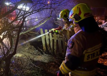 Pożar na prywatnej posesji w Adamowie – interwencja strażaków z OSP KSRG Adamów
