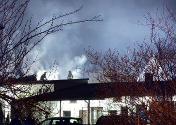 Pożar garażu na ul. Struga w Łukowie.