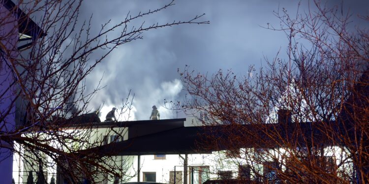 Pożar garażu na ul. Struga w Łukowie.