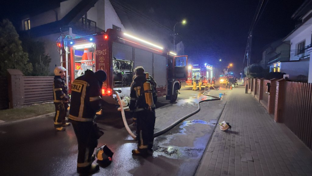 Pożar garażu na ul. Struga w Łukowie.
