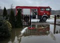 Wzrost interwencji straży pożarnej. Woda z roztopów zalewa posesje w powiecie łukowskim. fot. KP PSP Łuków