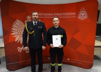 Nowy strażak złożył ślubowanie w Komendzie Powiatowej PSP w Łukowie