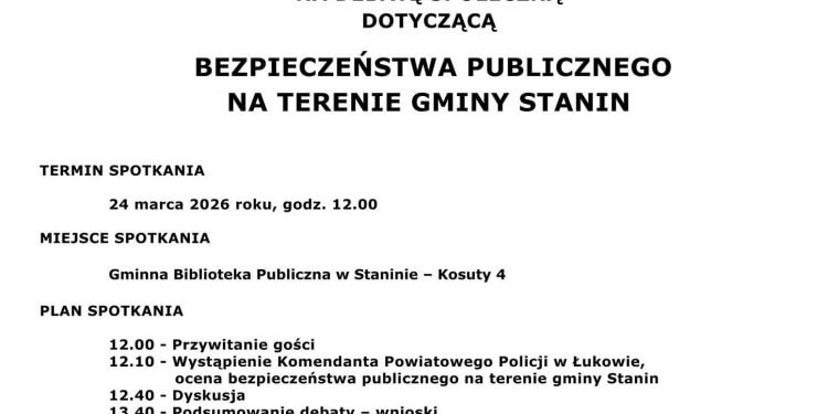 Debata o bezpieczeństwie w gminie Stanin
