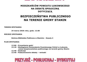 Debata o bezpieczeństwie publicznym w gminie Stanin. Policja zaprasza mieszkańców
