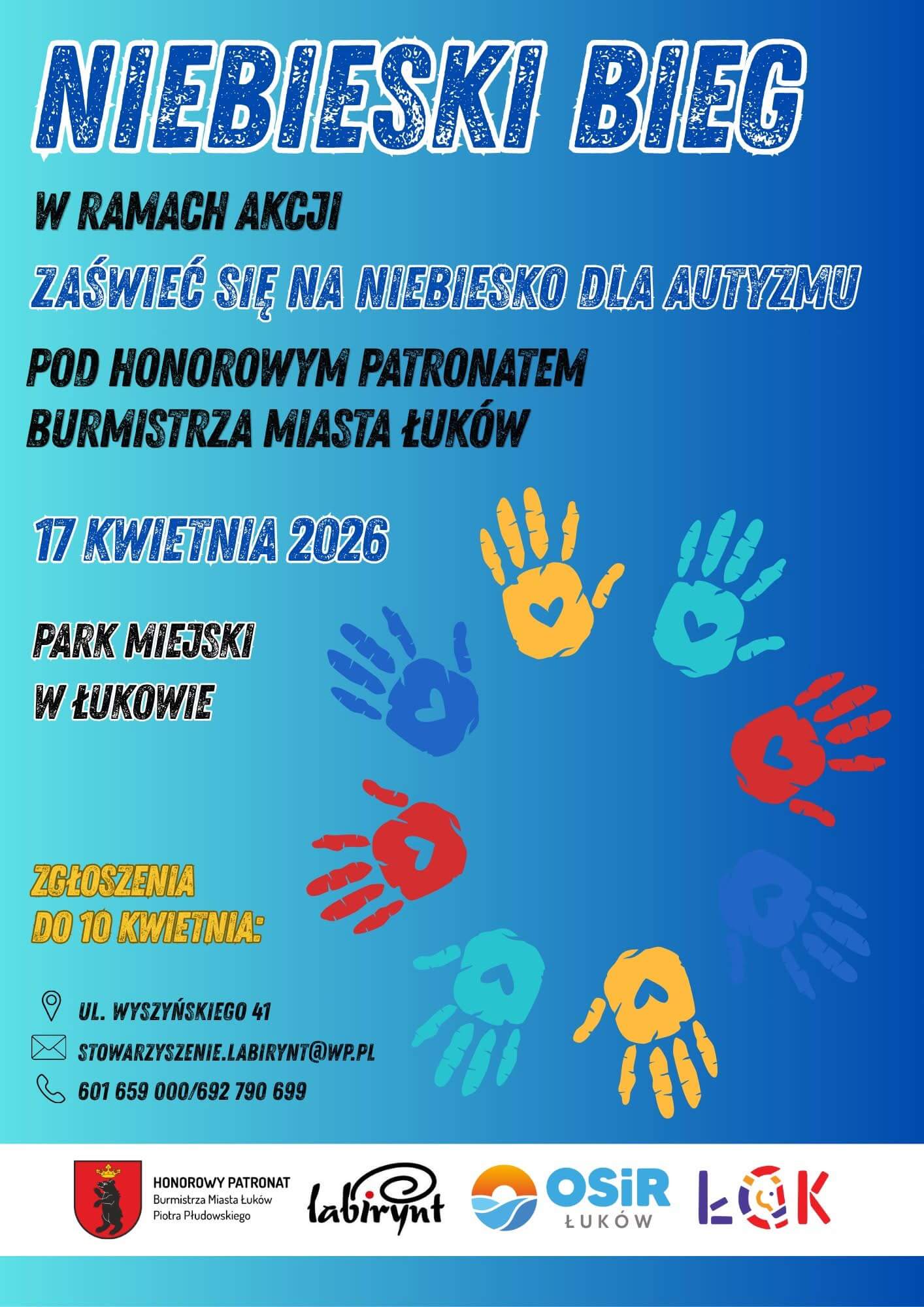 Niebieski Bieg w Łukowie. Mieszkańcy pobiegną dla osób z autyzmem